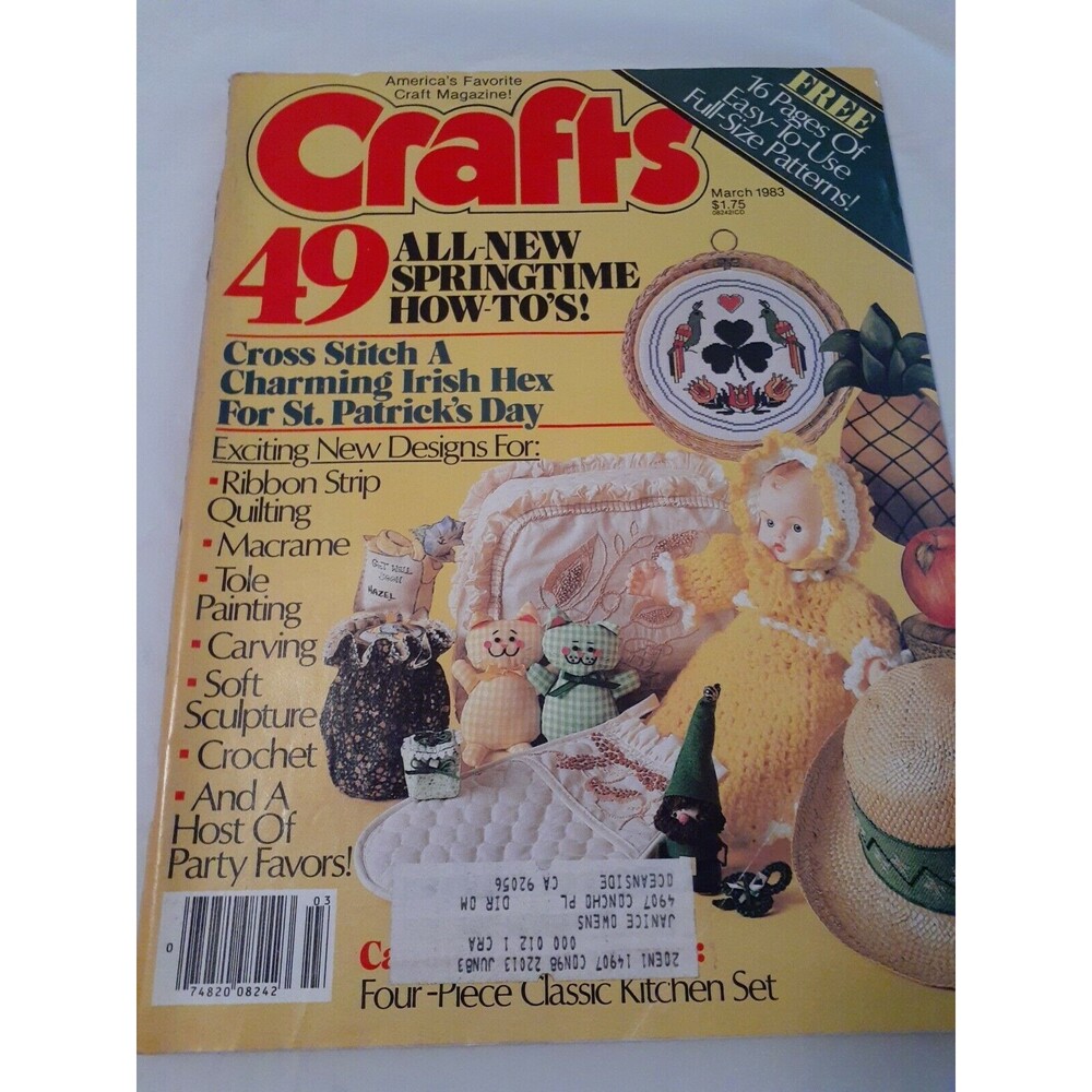 Vintage March 1983 'CRAFTS' Magazine Includes 16 Pages of Full-Size Patterns